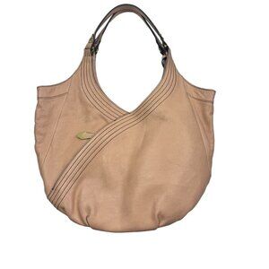 orYANY "Tracey" Pebbled Leather Hobo Shoulder Bag in Truffle/Nude